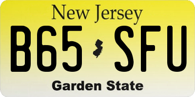 NJ license plate B65SFU
