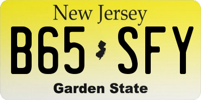 NJ license plate B65SFY