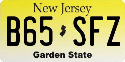 NJ license plate B65SFZ