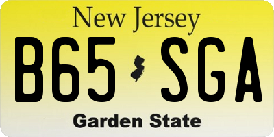 NJ license plate B65SGA
