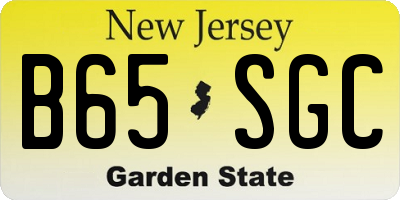 NJ license plate B65SGC
