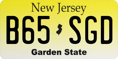 NJ license plate B65SGD