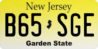 NJ license plate B65SGE