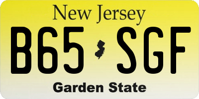 NJ license plate B65SGF