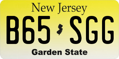 NJ license plate B65SGG