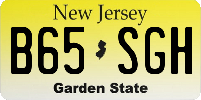 NJ license plate B65SGH