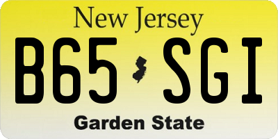 NJ license plate B65SGI