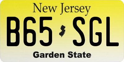NJ license plate B65SGL