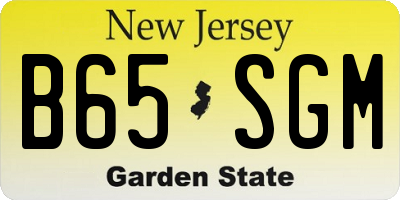 NJ license plate B65SGM