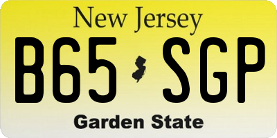 NJ license plate B65SGP