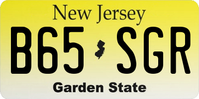 NJ license plate B65SGR