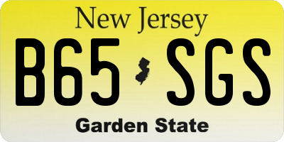 NJ license plate B65SGS