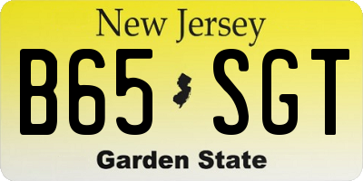 NJ license plate B65SGT