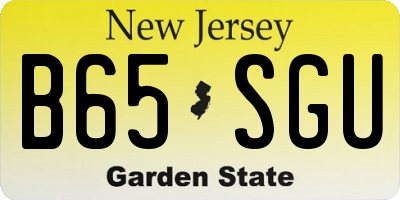 NJ license plate B65SGU