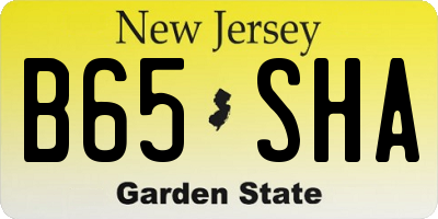 NJ license plate B65SHA