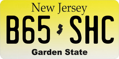 NJ license plate B65SHC