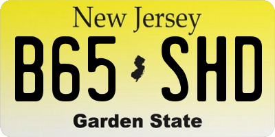NJ license plate B65SHD