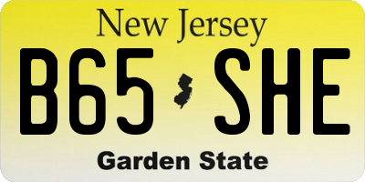 NJ license plate B65SHE