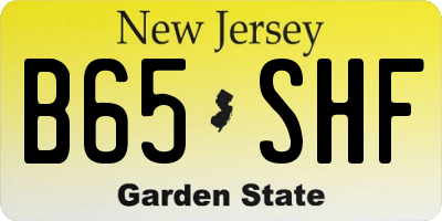 NJ license plate B65SHF