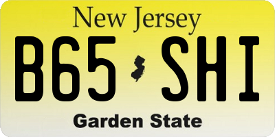NJ license plate B65SHI