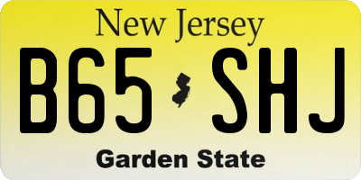 NJ license plate B65SHJ