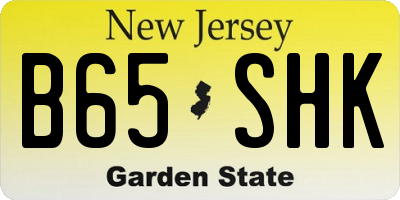 NJ license plate B65SHK