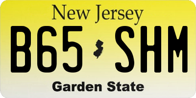 NJ license plate B65SHM