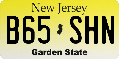 NJ license plate B65SHN