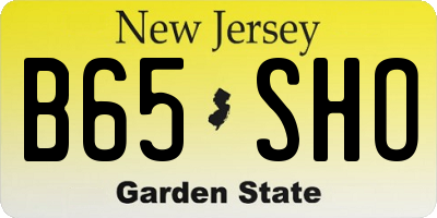 NJ license plate B65SHO