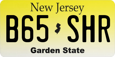 NJ license plate B65SHR