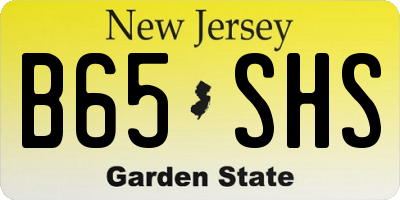 NJ license plate B65SHS