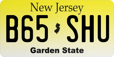NJ license plate B65SHU