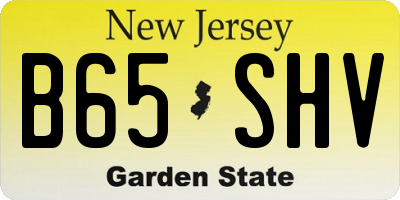 NJ license plate B65SHV