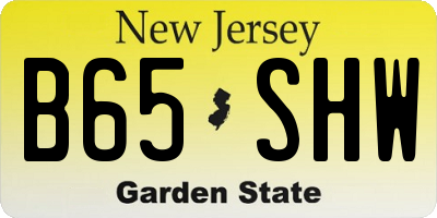 NJ license plate B65SHW