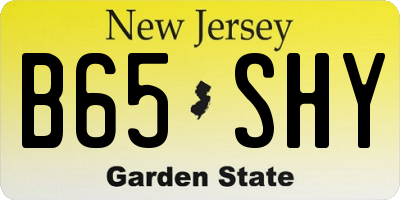 NJ license plate B65SHY