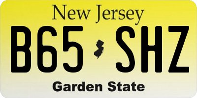 NJ license plate B65SHZ