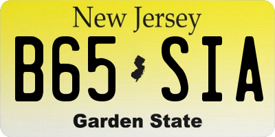 NJ license plate B65SIA