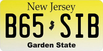 NJ license plate B65SIB