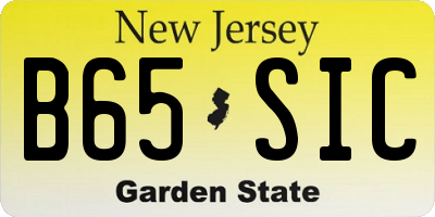 NJ license plate B65SIC
