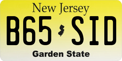 NJ license plate B65SID