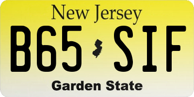 NJ license plate B65SIF