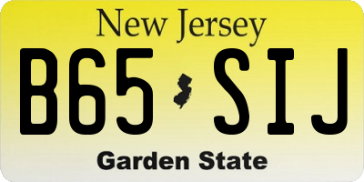NJ license plate B65SIJ