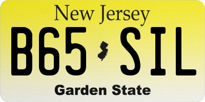 NJ license plate B65SIL