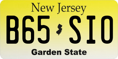 NJ license plate B65SIO