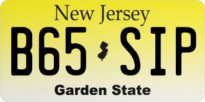 NJ license plate B65SIP