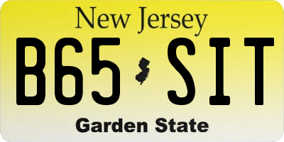NJ license plate B65SIT