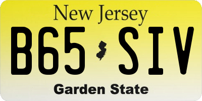 NJ license plate B65SIV
