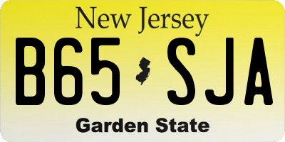NJ license plate B65SJA