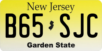 NJ license plate B65SJC