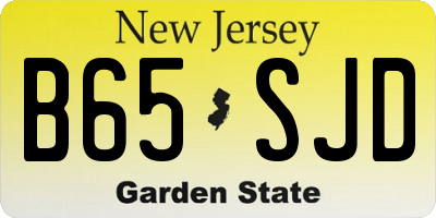 NJ license plate B65SJD